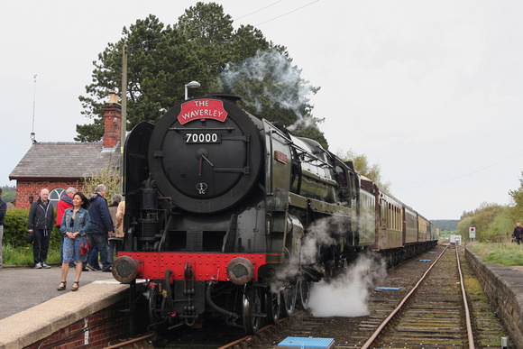 BR 8P 4-6-2 Britannia No70000 Battersby Station 13.05.2012